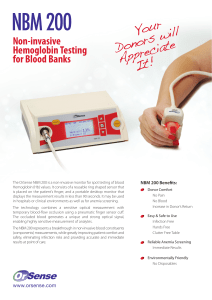Non-invasive Hemoglobin Testing for Blood Banks