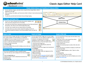 Classic Apps Editor Help Card