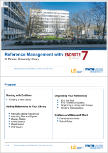 Reference Management with - RWTH Aachen University Library
