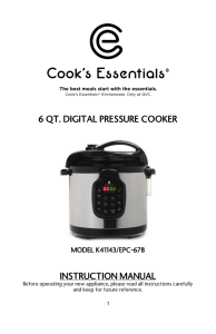 6 qt. digital pressure cooker instruction manual