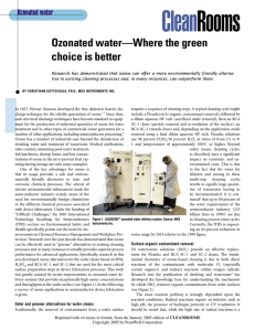 Ozonated water—Where the green choice is better