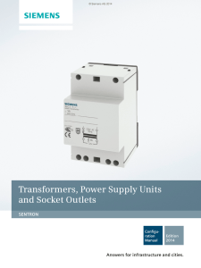 Transformers, Power Supply Units and Socket Outlets
