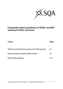 Frequently asked questions on SCQF and QCF assessor/verifier