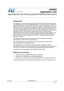 High brightness LED dimming using the STM32F334 Discovery kit