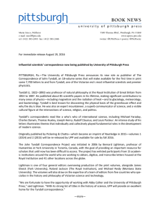 Press Release - University of Pittsburgh Press