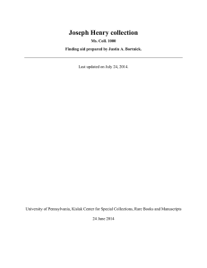 Joseph Henry collection - University of Pennsylvania