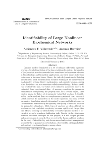 Identifiability of Large Nonlinear Biochemical Networks