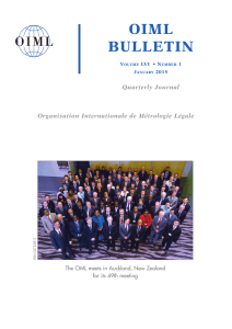 oiml bulletin - Organisation Internationale de Métrologie Légale
