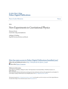 New Experiments in Gravitational Physics