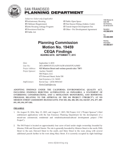 Planning Commission Motion No. 19459 CEQA Findings