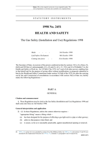 The Gas Safety (Installation and Use