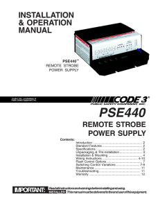 PSE440 Remote Strobe Power Supply Installation Guide