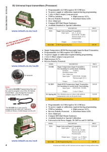 Thermocouple Transmitters - Intech NZ Catalogue 2016