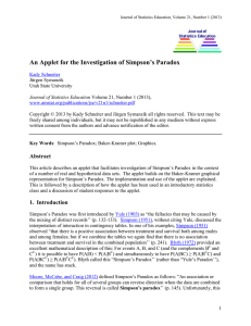 An Applet for the Investigation of Simpson`s Paradox
