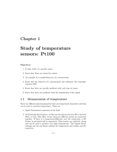 Study of temperature sensors: Pt100 - TFE