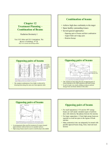 Chapter 12 Treatment Planning – Combination of Beams