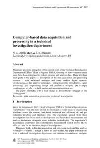Computer-based data acquisition and processing in a