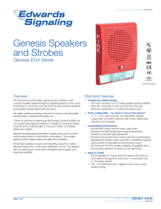 Data Sheet S85001-0549 -- Genesis Speakers