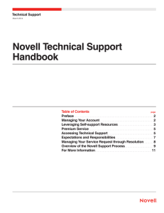 Novell Technical Support Handbook