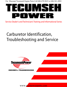 Carburetor Identification, Troubleshooting and Service