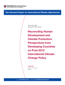 Reconciling Human Development and Climate Protection