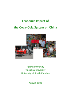 Economic Impact of the Coca-Cola System on China