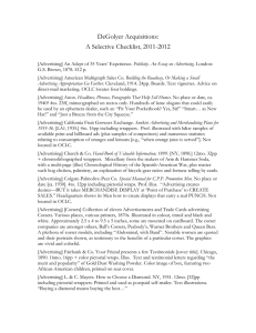DeGolyer Acquisitions: A Selective Checklist, 2011-2012