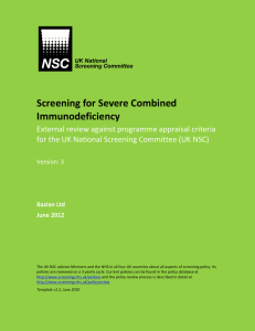 Screening for Severe Combined Immunodeficiency