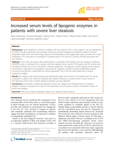 Increased serum levels of lipogenic enzymes in patients with severe