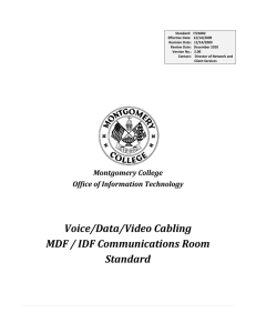 Voice/Data/Video Cabling MDF IDF