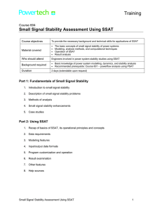 Small Signal Stability Analysis using SSAT