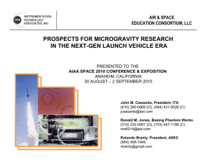 2010 AIAA Space 2010 Prospects for micro-g Research 8-27-10