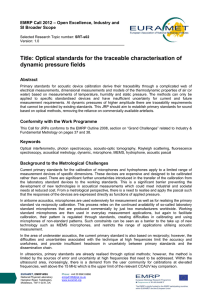 Title: Optical standards for the traceable characterisation of dynamic