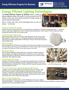 Energy Efficient Lighting Technologies