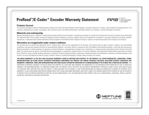 ProRead™/E-Coder® Encoder Warranty Statement