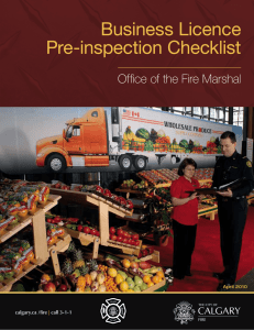 Business Licence Pre-inspection Checklist