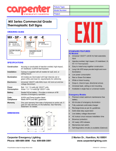 MX Series exit signs - Carpenter Emergency Lighting