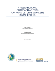 a research and outreach agenda for agricultural workers in california