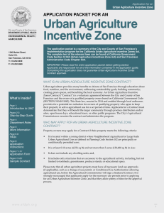 Urban Agriculture Incentive Zone