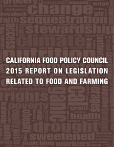 2015 Report on Legislation Related to and Food and Farming
