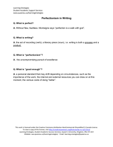 Perfectionism in Writing - Student Academic Success Services