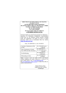 Machinery Purchase Tender Notice (CTS)