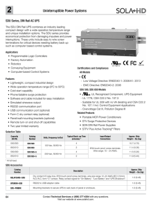 SDU Series DIN Rail AC Uninterruptible Power Supplies (UPS)