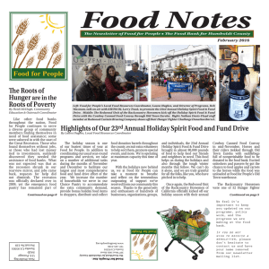 Food Notes February 2016