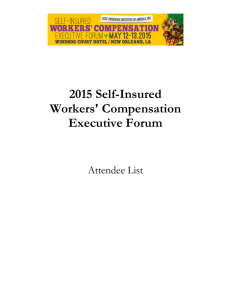 2015 Self-Insured Workers` Compensation Executive Forum