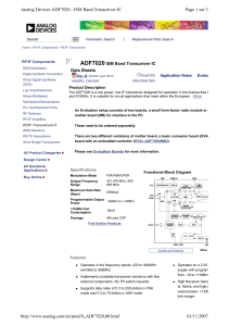 Page 1 sur 3 Analog Devices ADF7020