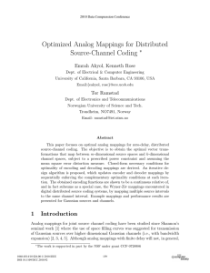 Optimized Analog Mappings for Distributed Source