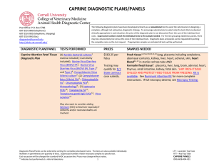 CAPRINE DIAGNOSTIC PLANS/PANELS - Cornell