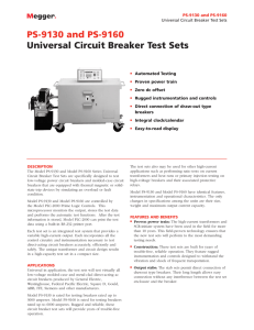 PS-9130 and PS-9160 Universal Circuit Breaker Test Sets