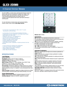 Spec Sheet: GLXX-2DIM8 - 8 Channel Dimmer Module